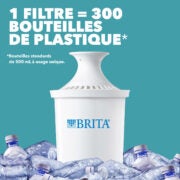 Grand pichet de filtration d’eau Brita d’une capacité de 10 tasses avec 1  filtre standard, sans BPA, modèle Huron blanc Pichet huron exempt de BPA