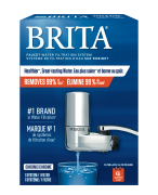 Système de filtration d'eau sur robinet de Brita®, modèle de base – chrome