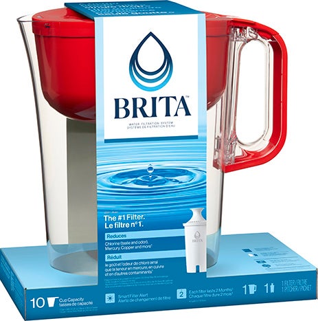 Brita Huron Bright - Carafe d'eau filtrante, 10 tasses, blanc