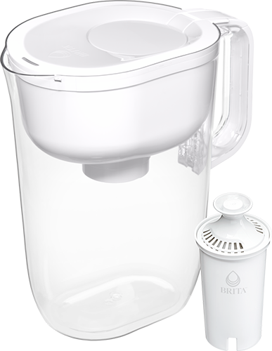 Système de filtration d'eau en pichet Brita, modèle Soho blanc de 5 tasses  avec 1 filtre de rechange 