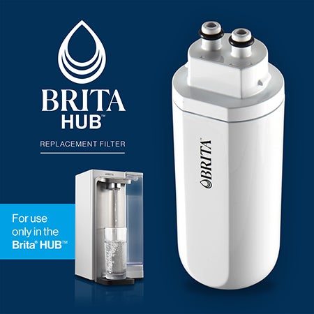 Brita Hub Instant Potente sistema de filtro de agua para encimera,  eléctrico con cable, depósito de agua de 12 tazas, incluye filtro de bloque  de