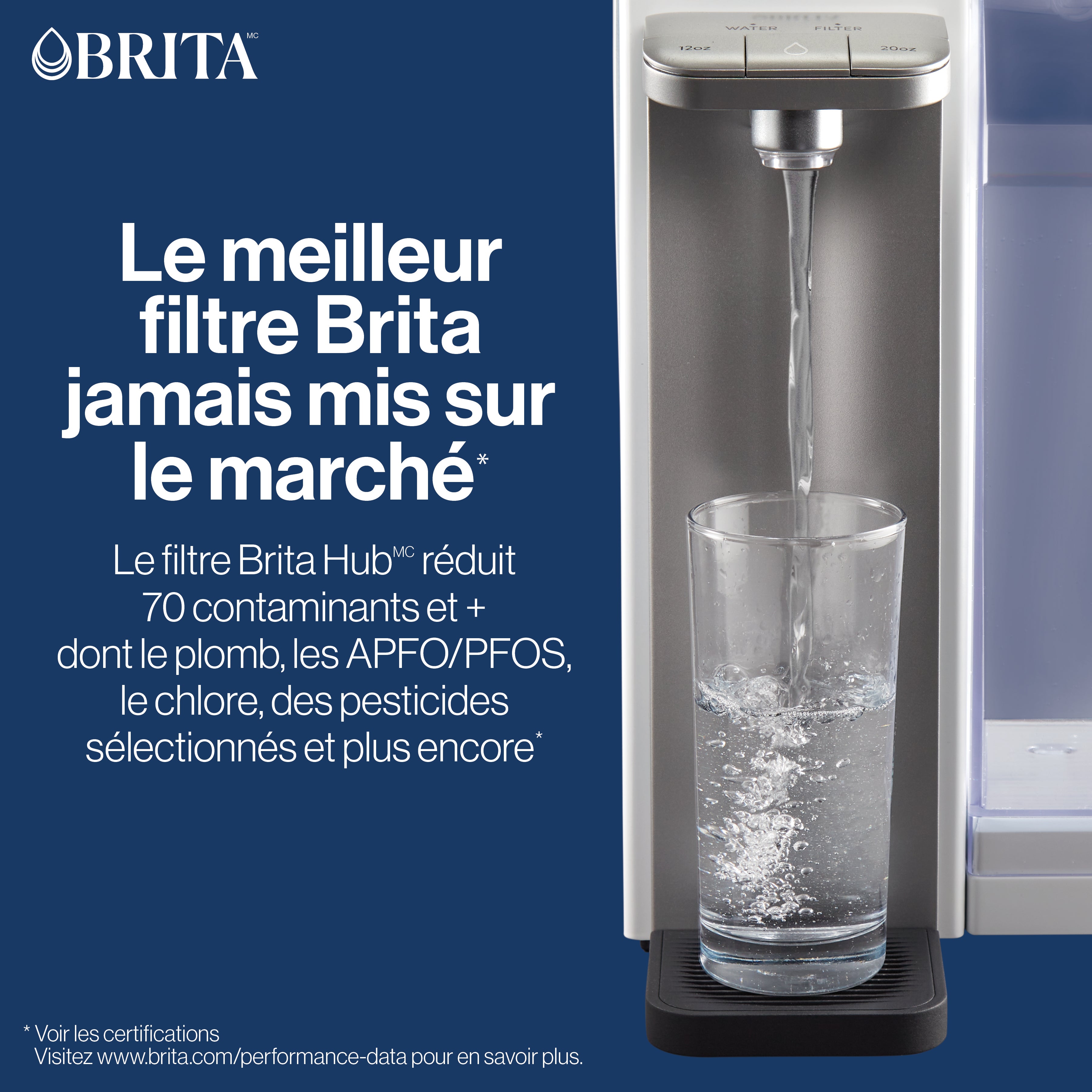 Puissant système de filtration d'eau instantanée Brita Hub