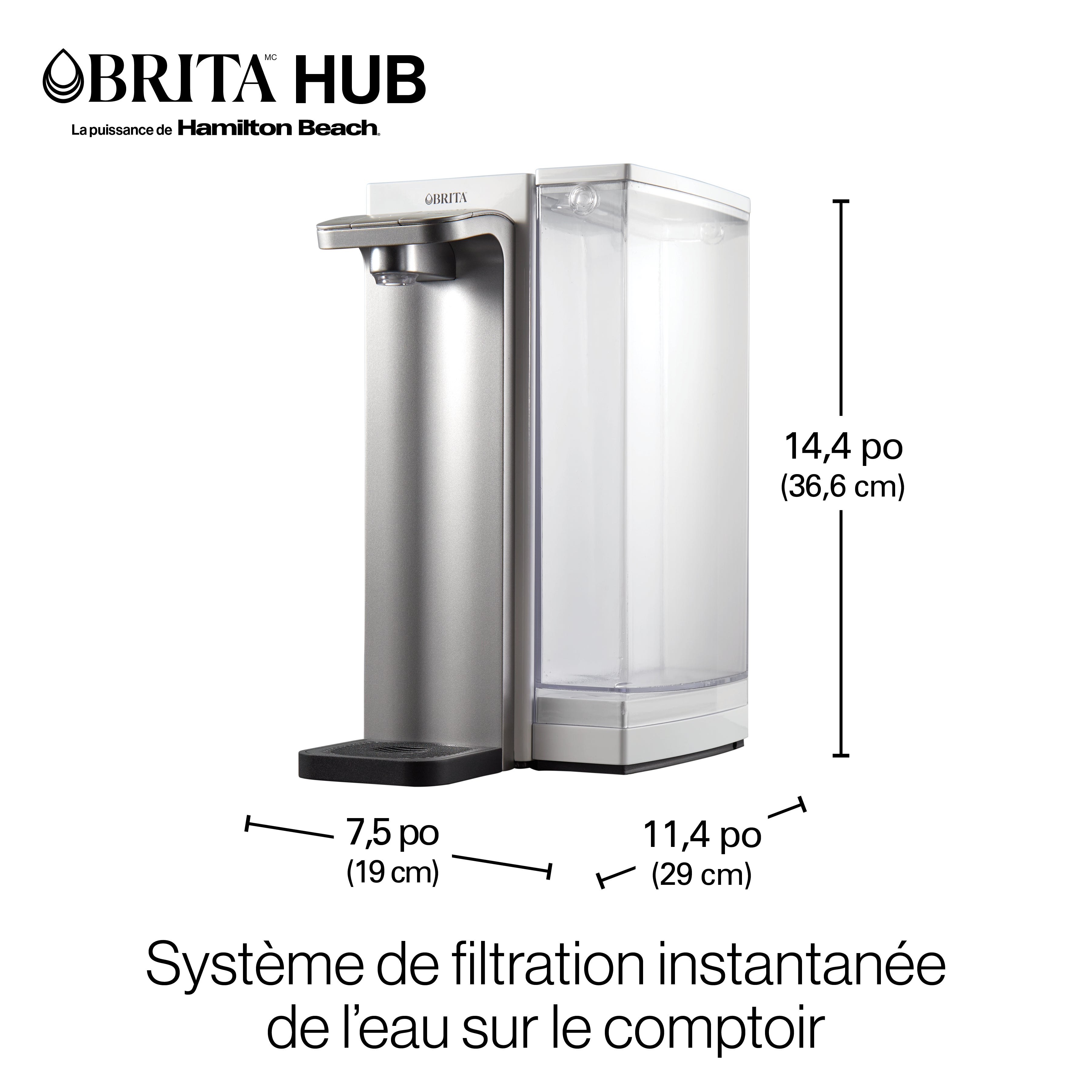 Puissant système de filtration d’eau instantanée Brita Hub